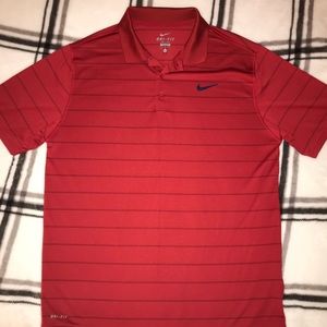 Tiger Woods Nike Red Golf Shirt Large